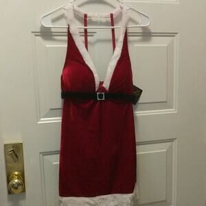 Cinema Etoile Seductivewear red velvet X-mas camisole w/ thong women's sz M NWT